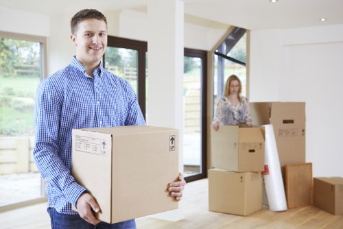 Careful loading of household items for a Downe move