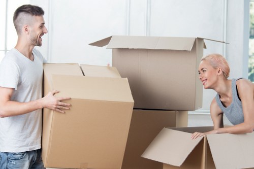 Furniture and boxes being moved from a Downe property