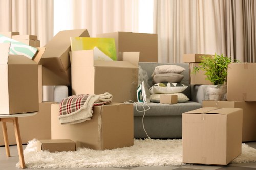 Local removals truck loading household items