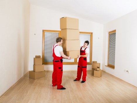 Family home moving process in Downe with labelled boxes and wrapped items