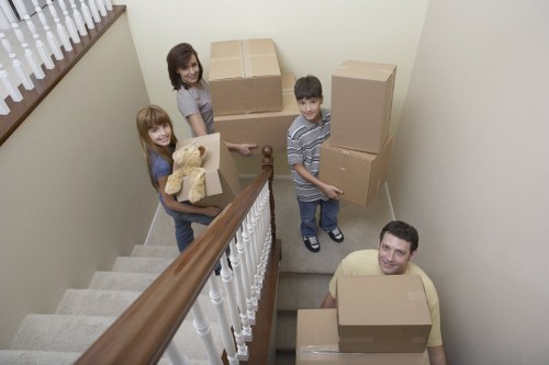 Careful box labelling and wrapping during packing services